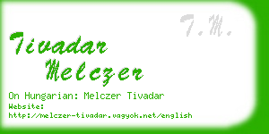 tivadar melczer business card